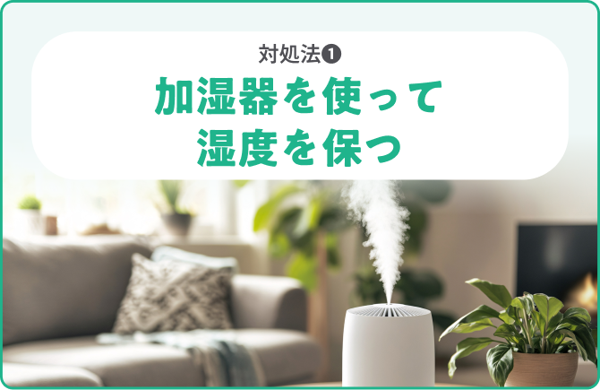 対処法❶加湿器を使って湿度を保つ